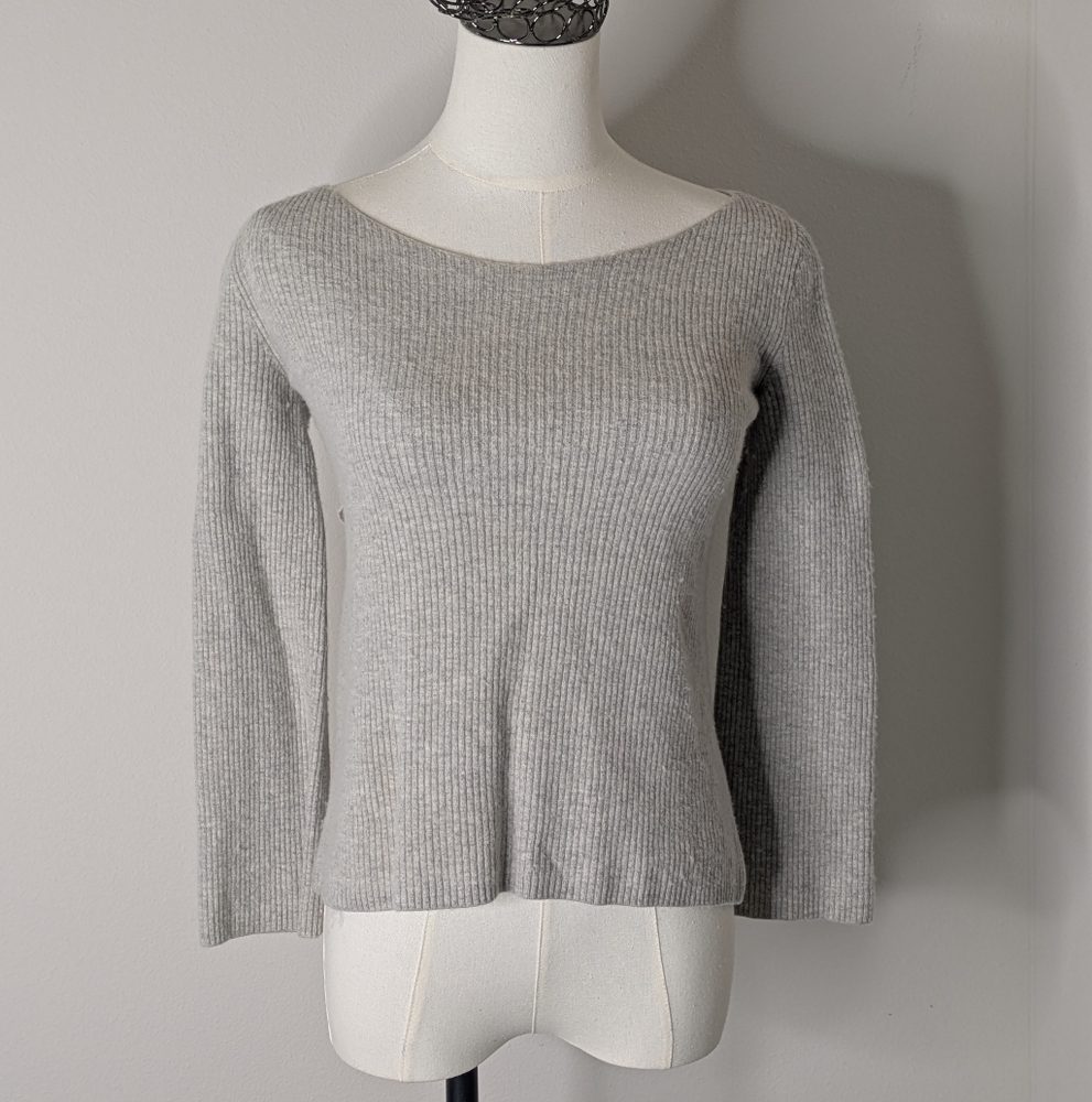 Babaton Aritzia Wool Linen Blend Boatneck Sweater